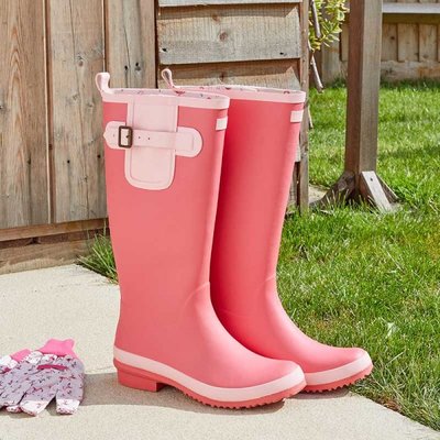 Briers Rubber Wellingtons - Flamingo - Size 4 - image 1