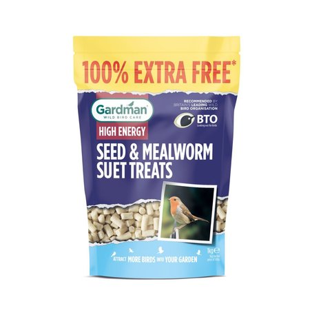 Gardman Seed & Mealworm Suet Treats 1kg (100% Extra Free) - image 1