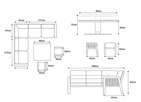 LG Outdoor Havana Compact Modular Dining Set - image 3