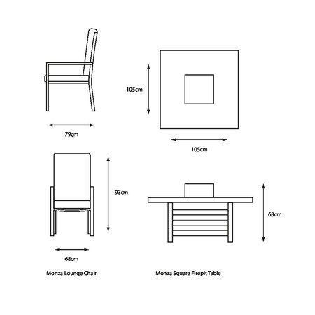 LG Outdoor Monza Relaxer Set with Gas Firepit Table - image 5