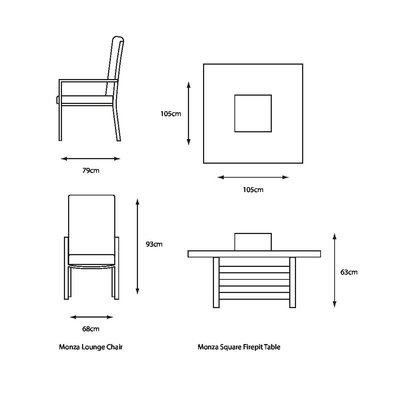 LG Outdoor Monza Relaxer Set with Gas Firepit Table - image 5