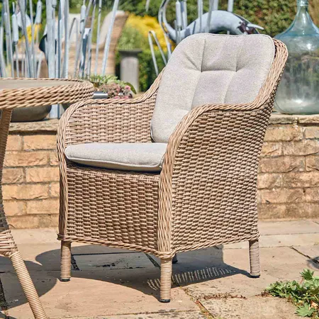 LG Outdoor St Tropez Sand 6 Seat Set with Lazy Susan & 3m Parasol - image 3