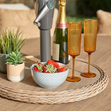 LG Outdoor St Tropez Sand 8 Seat Set with Lazy Susan & 3m Parasol - image 4