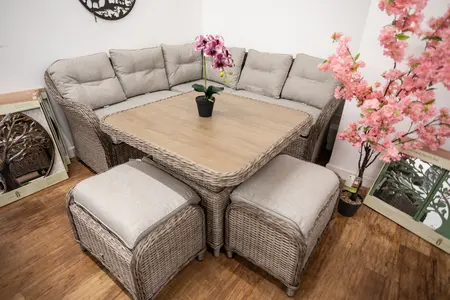 LG Outdoor St Tropez Sand Compact Dining Modular Set with Adjustable Table - image 1