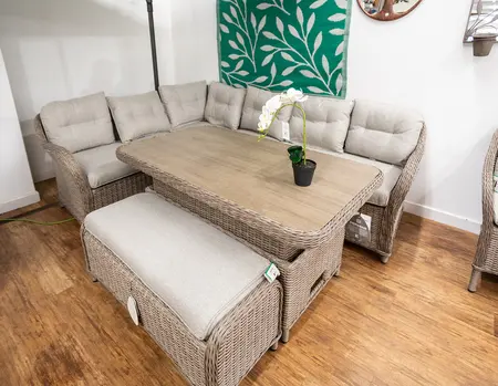 LG Outdoor St Tropez Sand Rectangular Dining Modular Set with Adjustable Table - image 1