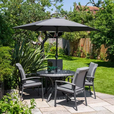 LG Outdoor Turin 4 Seat Dining Set with 2.5m Parasol - image 3