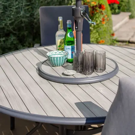 LG Outdoor Turin 6 Seat Dining Set with 3m Parasol & Lazy Susan - image 3