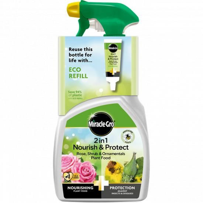 Miracle-Gro Nourish & Protect Rose, Shrubs & Ornamental Plant Food 800ml