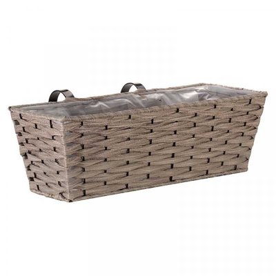 Smart Garden 19” Bari Faux Rattan Planter - Soft Grey - image 1