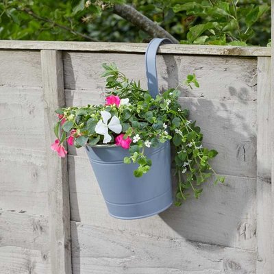 Smart Garden 6” Fence & Balcony Hanging Pot - Slate