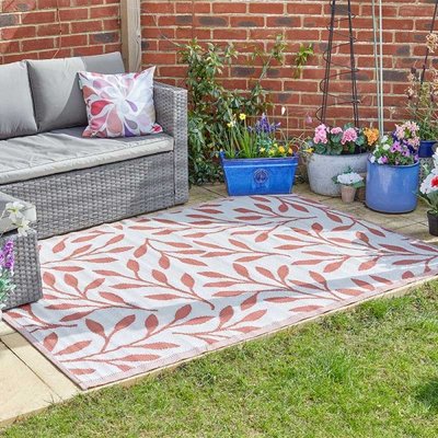 Smart Garden Alfresco Mat Leaves - Red Ochre 150 x 210cm