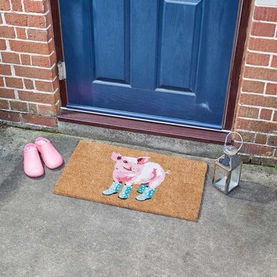 Smart Garden Pig In Wellies Mat 45 x 75cm - image 2