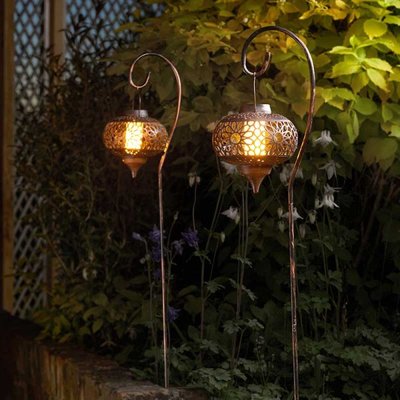 Smart Garden Solar Osman Flaming Lantern - 2 Pack - image 2
