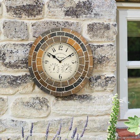 Smart Garden Stonegate Mosaic Clock 14" - image 1