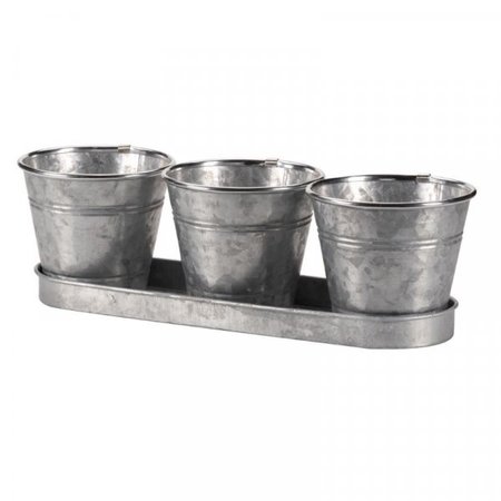 Smart Garden Windowsill Herb Pots - Galvanised - 3 Pack - image 1