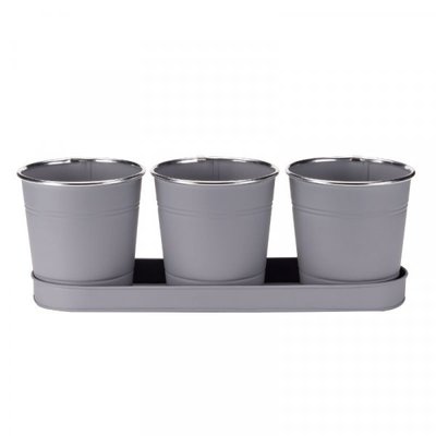 Smart Garden Windowsill Herb Pots - Slate - 3 Pack - image 1