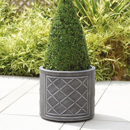 Stewart 32cm Round Planter - Lead Effect - image 2