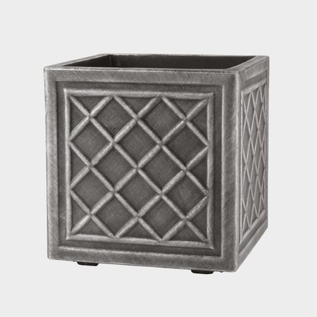 32cm Sq.Lead Effect Planter - image 1