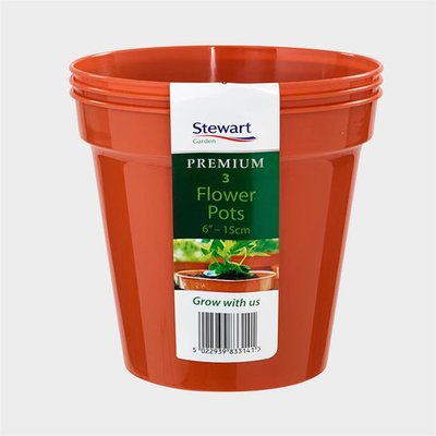 Stewart 6" Flower Pot - Terracotta - 3 Pack