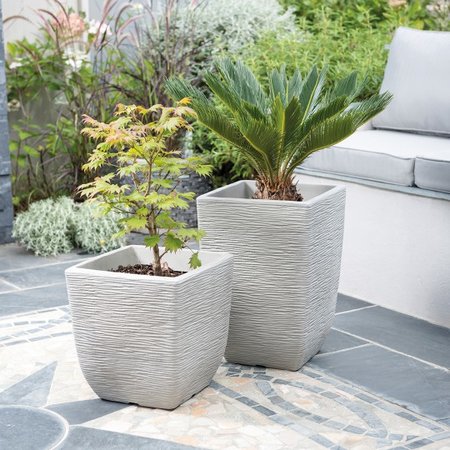 Stewart Cotswold Planter 38cm Square - Limestone Grey - image 2