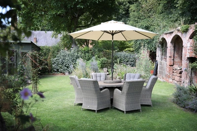 Supremo Lyra 6 Seat Round Dining Set with Lazy Susan - image 1