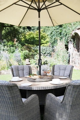 Supremo Lyra 6 Seat Round Dining Set with Lazy Susan - image 3