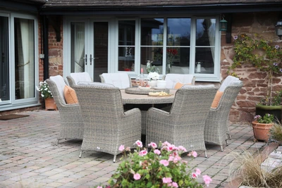 Supremo Lyra 8 Seat Oval Dining Set with Lazy Susan - image 3