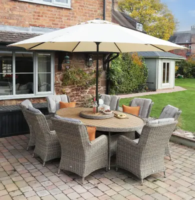 Supremo Lyra 8 Seat Oval Dining Set with Lazy Susan - image 1