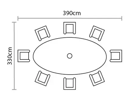 Supremo Rydal 8 Seat Oval Dining Set - image 4