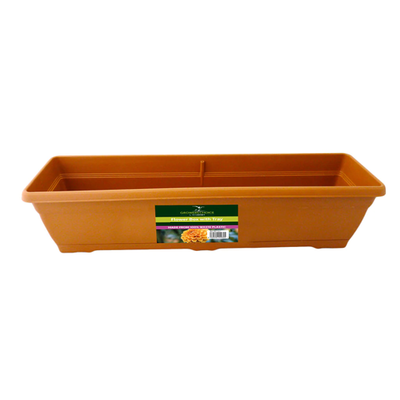 Tildenet Flower Box 52cm (With Tray) - Terracotta