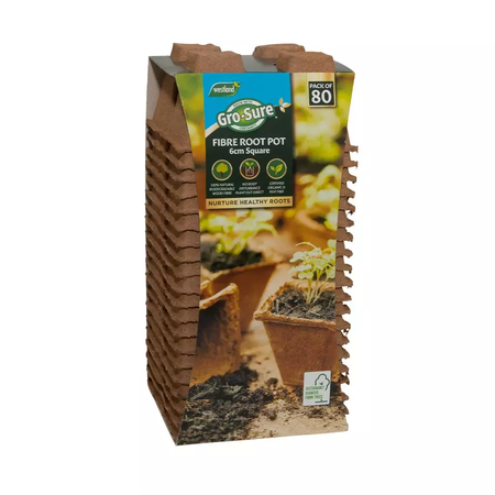 Westland Gro-Sure Fibre Pots Square 6cm - 80 Pack - image 3