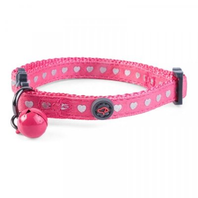 Zoon Wonderlust Pink Shiny Heart Cat Collar