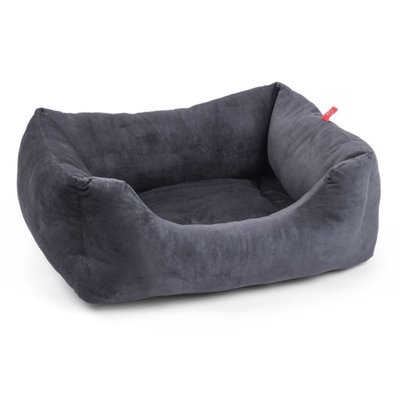 Zoon Velour Charcoal Grey Square Bed - Large - image 2